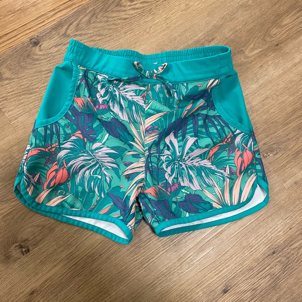 Tropical‎ Print Teal water Shorts Columbia girls size small